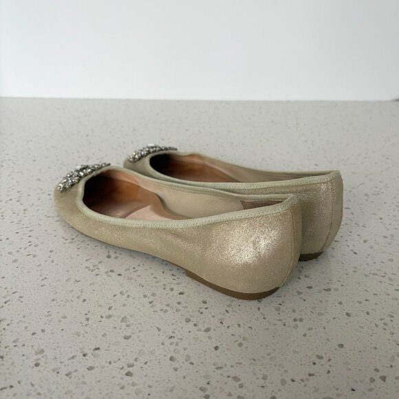 Badgley Mischka - Abella gold leather flats - Picture 8 of 13